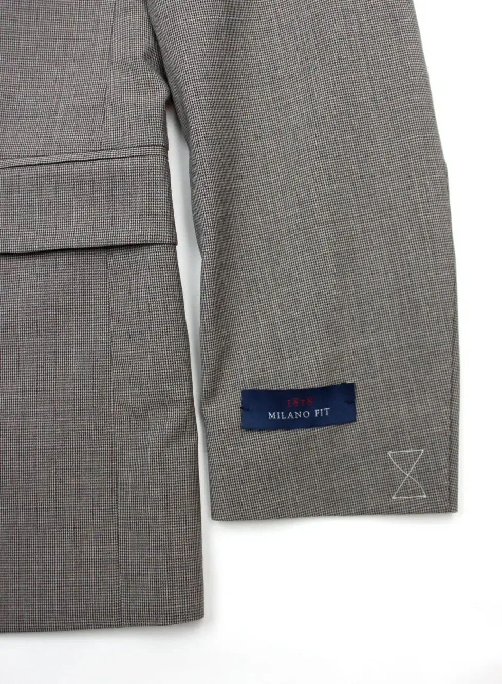 Brooks Brothers 1818 Milano Suit 36 R  30 W Mens Slim Fit Taupe Houndstooh Wool
